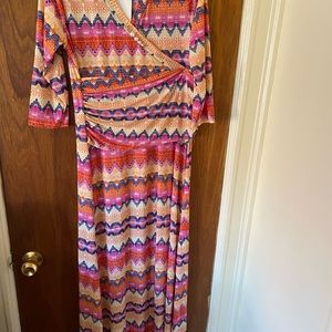 Spring printed maxi dress